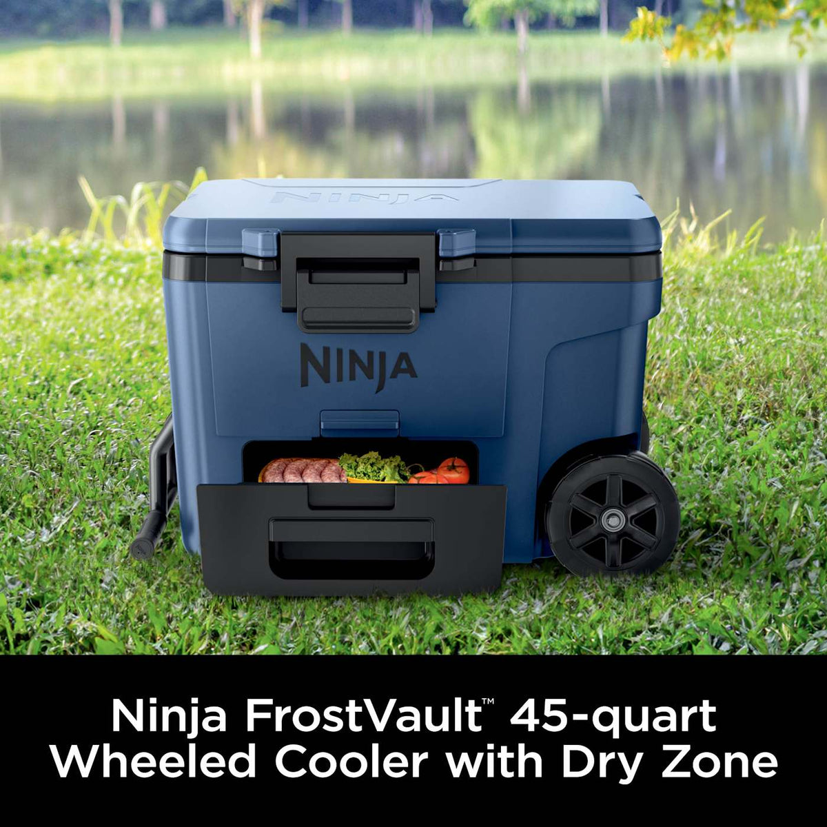 Ninja FrostVault™ 45qt Wheeled Cooler with Dry Zone, Lakeshore Blue