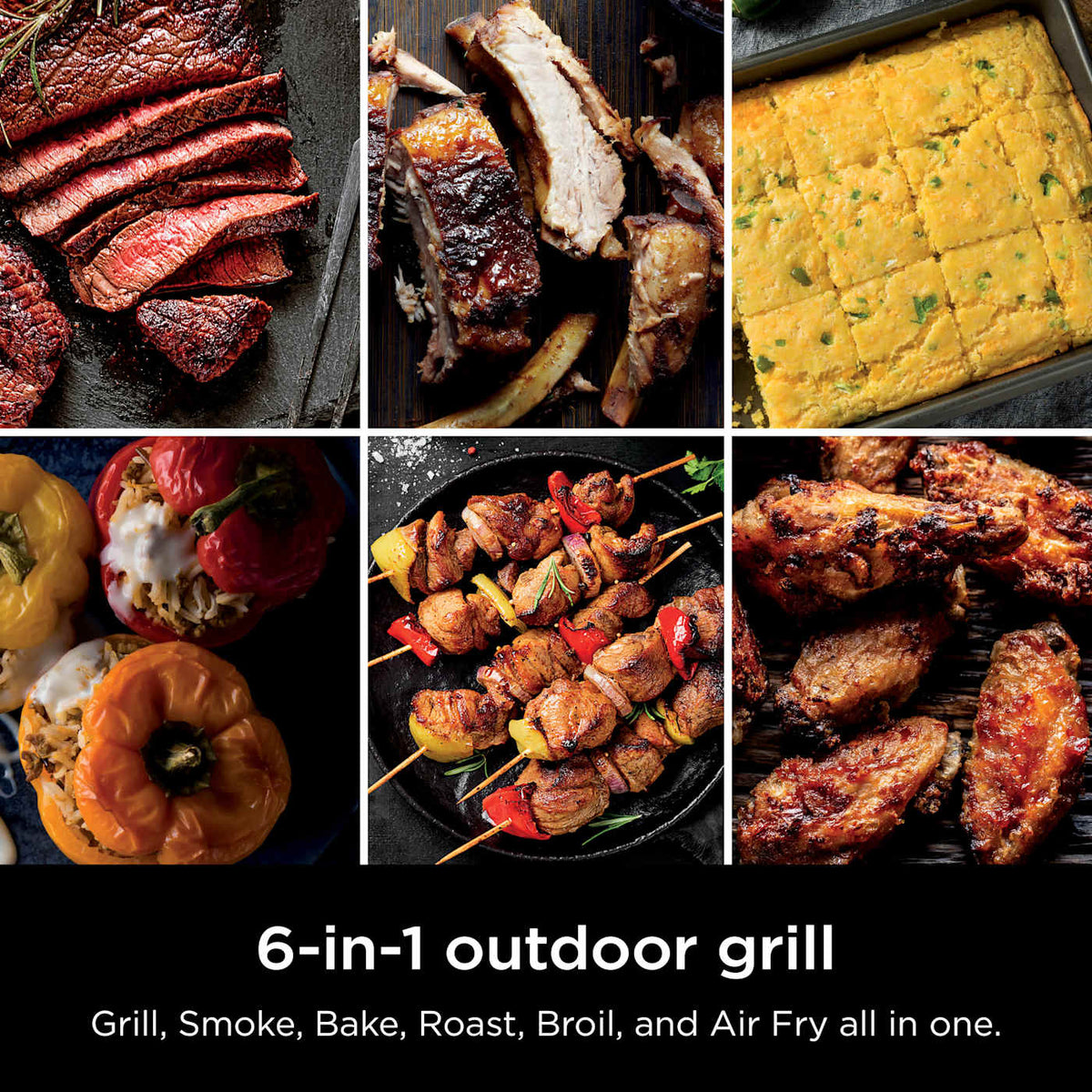 Ninja Woodfire® Outdoor Grill & Smoker, 6-in-1 Functionality