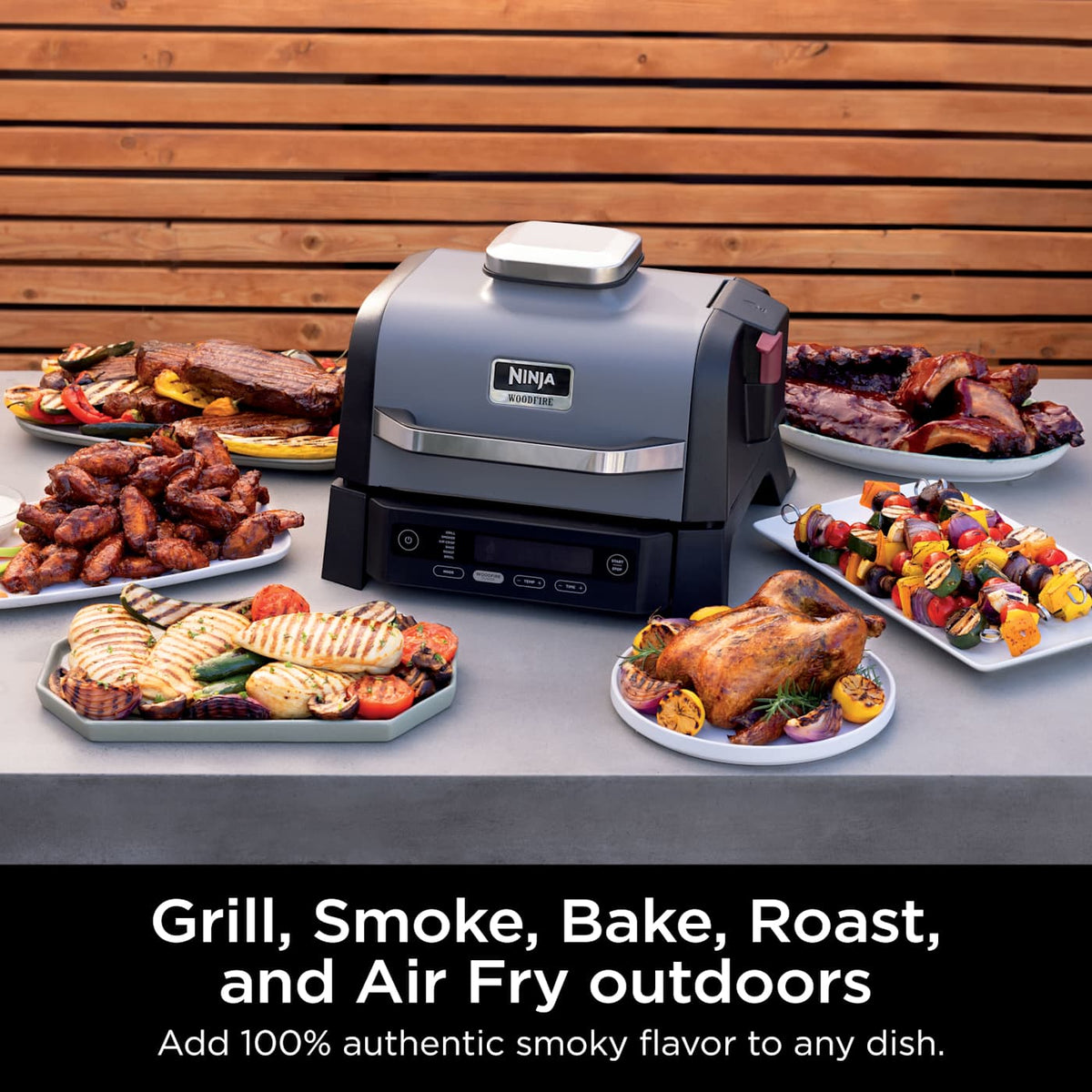 Ninja Woodfire® Outdoor Grill & Smoker, 6-in-1 Functionality