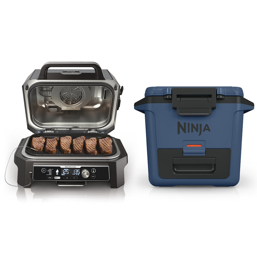 Ninja Woodfire Grill & Smoker and Ninja FrostVault™ 30qt Cooler Bundle G1